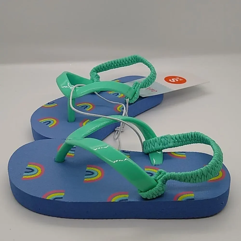 Cat & Jack Toddler Blue Adrian Rainbow Sandals Sm